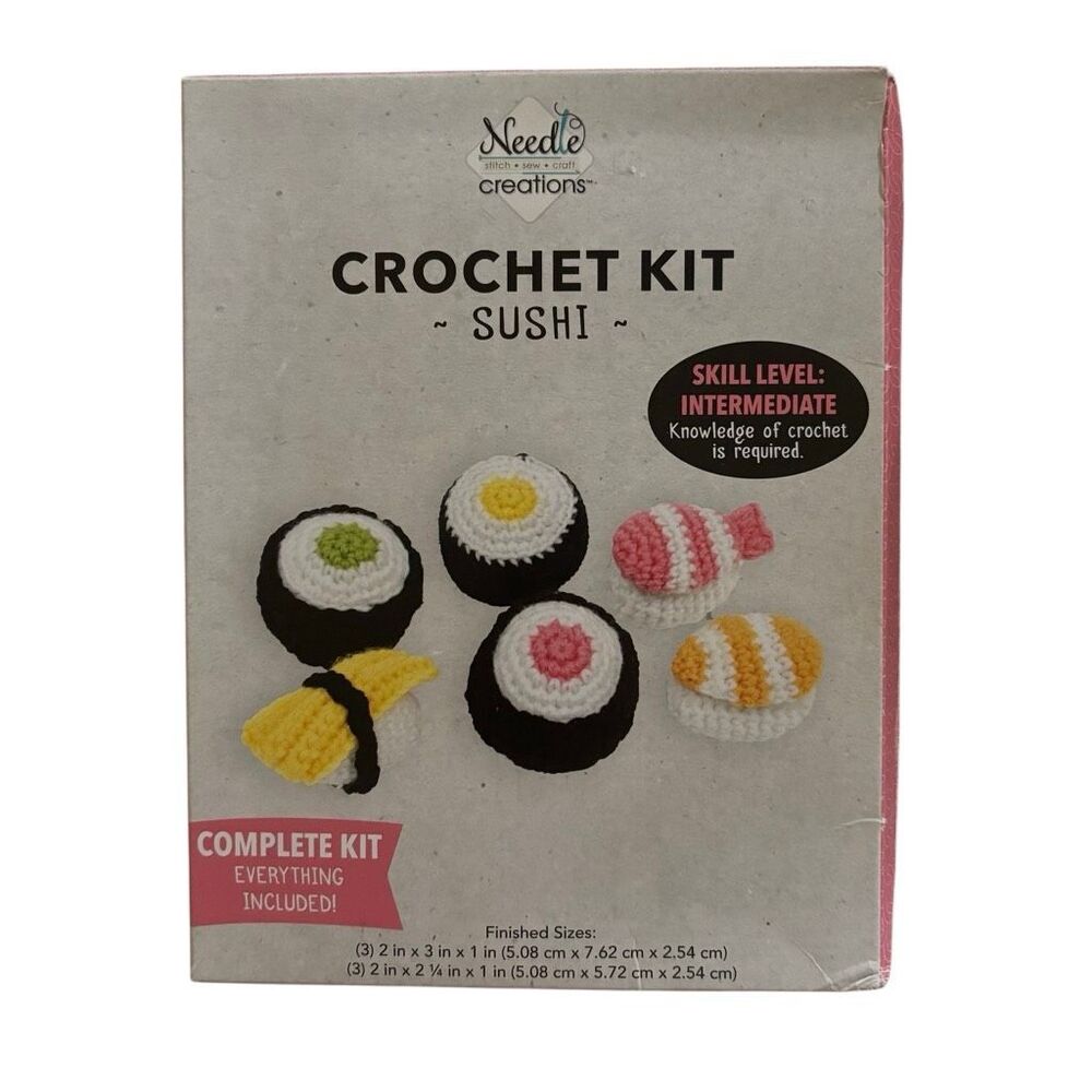 Needle Creations Sushi Crochet Kit Open Box Complete Amigurumi Intermediate
